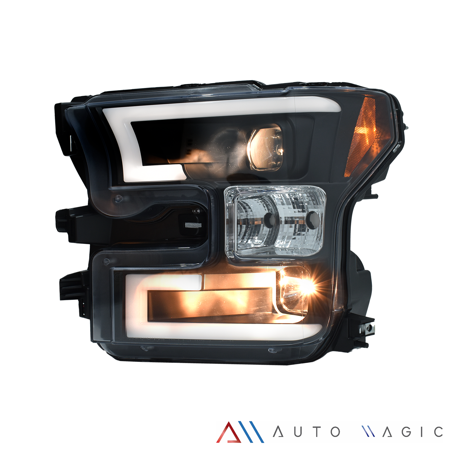 FAROS C/LUPA TUBO LEDS F150/LOBO 16-17 #AM