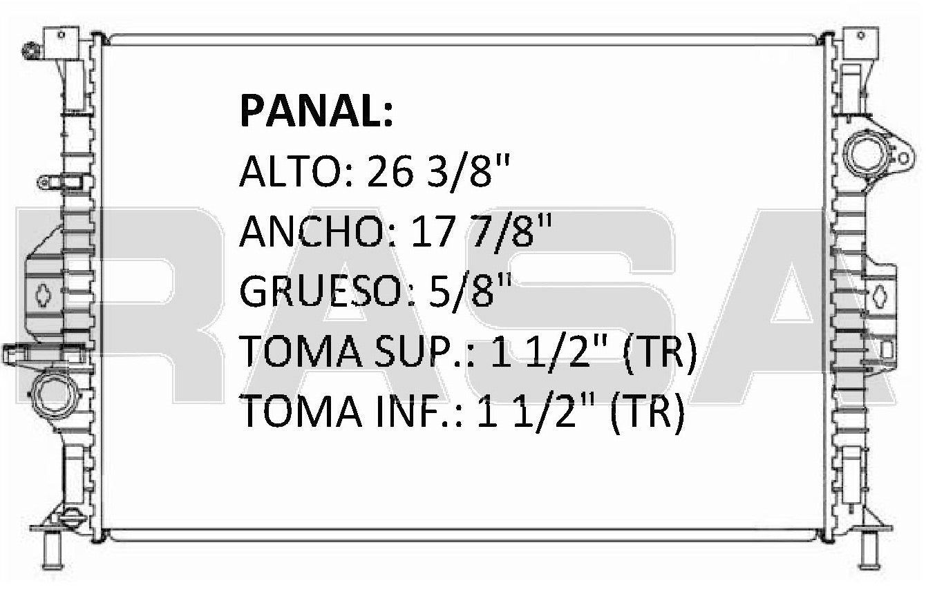 RADIADOR ALUMINO PLASTICO MONDEO 2.0 16 VALVULAS DISEL 2007