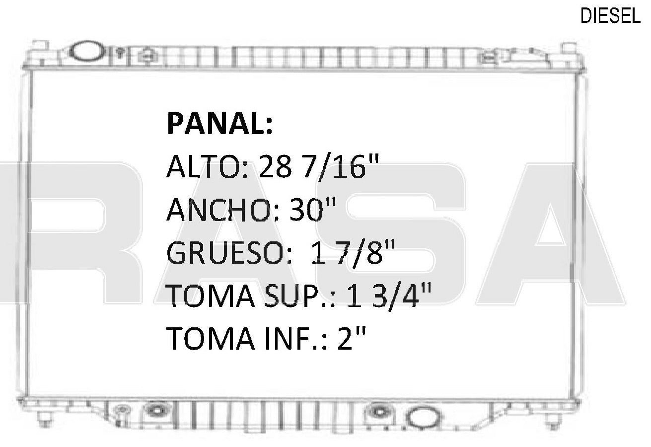 35957 AU RADIADOR ALUMINIO PLASTICO FORD SER SUP DUTY PU F250,F550, 350 V8 6L 05-07 TRANS:AUTOMATICA RASA