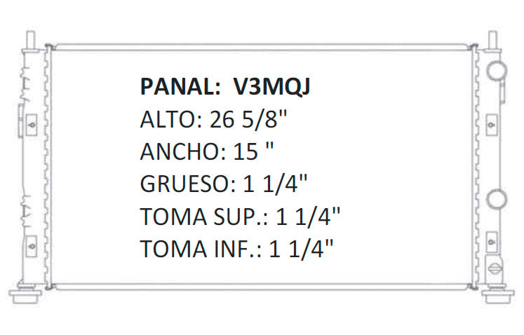 35655 AU M RADIADOR ALUMINIO PLASTICO SEBRING / STRATUS / STRATUS RT L4/V6 2.4/2.7/3.0 01-06 MECANICO TRANS:AUTOMATICA RASA