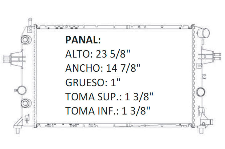 35792 M RADIADOR ALUMINIO PLASTICO ASTRA / ZAFIRA 00-04 MECANICO RASA