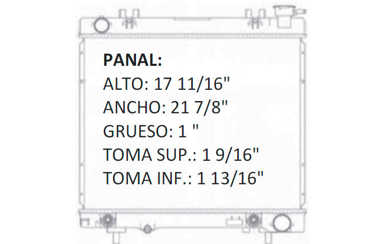 35965 AU RADIADOR ALUMINIO PLASTICO DAKOTA, A/T 3.7 / 4.7 LTS 05-10 TRANS:AUTOMATICA RASA