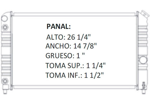 35663 AU RADIADOR ALUMINIO PLASTICO BLAZER/JIMMY / S/T SERIES PU/BLAZER V6 4.3 96-05 TRANS:AUTOMATICA RASA