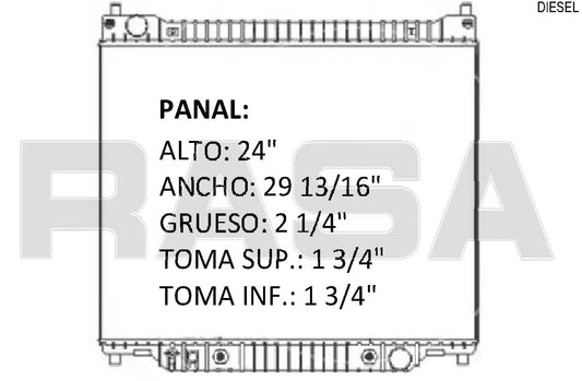 35673 AU R RADIADOR ALUMINIO PLASTICO TRITON ECONOLINE VAN, E-350, 7.3 Lt V8 97-02 TRANS:AUTOMATICA RASA