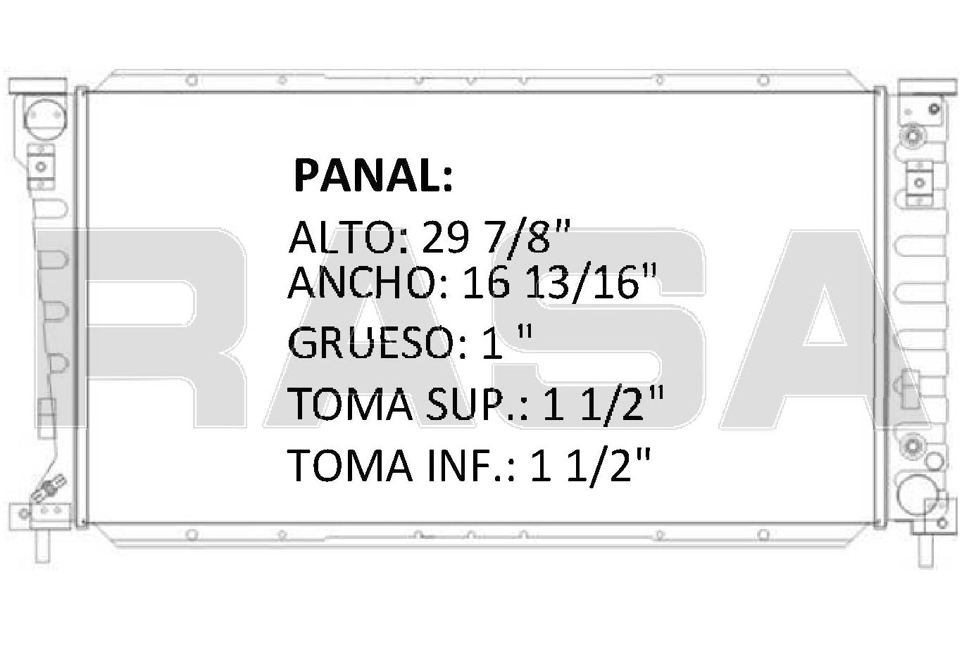 35631 AU RADIADOR ALUMINIO PLASTICO WINDSTAR, FREESTAR, 3 Lt V6, 3.8, 3.9, 4.2 Lt V6 S/GOLLETE 99-07 TRANS:AUTOMATICA RASA