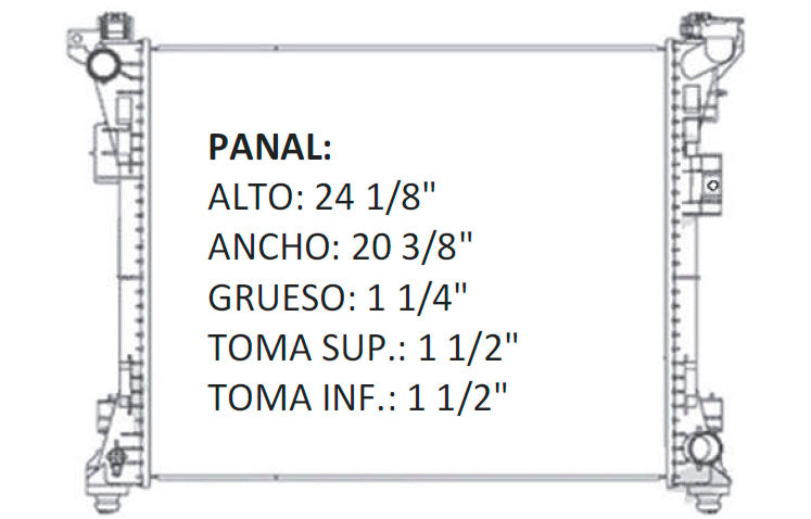 35978 AU RADIADOR ALUMINIO PLASTICO CARAVAN/ GRAND CARAVAN/ VOYAGER/ TOWN & COUNTRY V6 3.3/3.8 08-09 TRANS:AUTOMATICA RASA