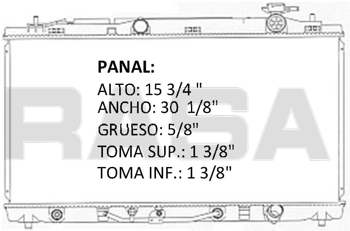 36013 AU RADIADOR ALUMINIO PLASTICO CAMRY. L4 2.4 07-08 TRANS:AUTOMATICA RASA