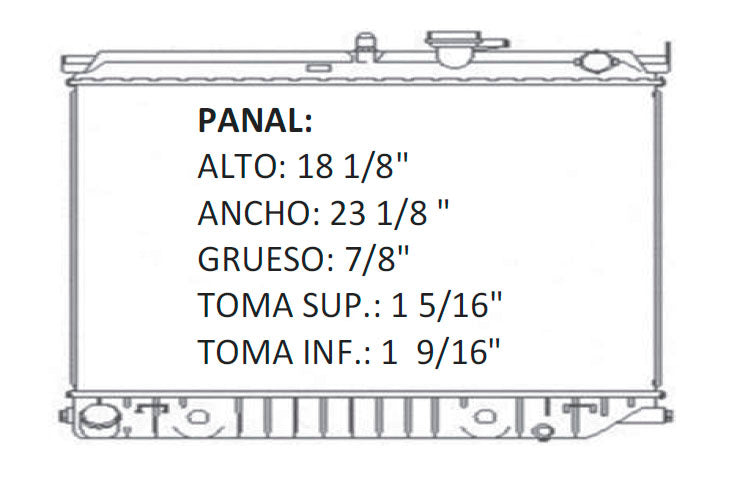 35953 AU RADIADOR ALUMINIO PLASTICO COLORADO/ CANYON / ISUZU I280, I290, I350, I370 L4/L5 2.8/2.9/3.5/3.7 04-09 TRANS:AUTOMATICA RASA