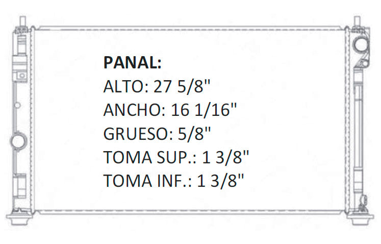 35929 AU RADIADOR ALUMINIO PLASTICO AVENGER/CALIBER/CIRRUS/COMPASS/PATRIOT L4/V6 1.8/2.0/2.4/3.5 07-10 TRANS:AUTOMATICA RASA