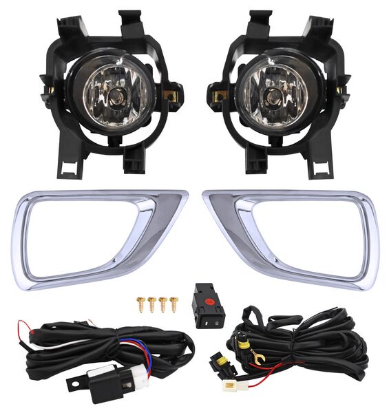 FARO NIEBLA NISSAN PU NP300/ FRONTIER 16-20 C/BISEL CROM FONDO NEGRO JGO ECOCN DMV #AD