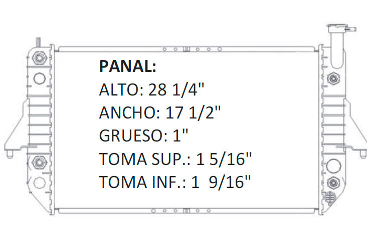 35830 AU RADIADOR ALUMINIO PLASTICO ASTRO / SAFARI VAN V6 4.3 96-05 TRANS:AUTOMATICA RASA