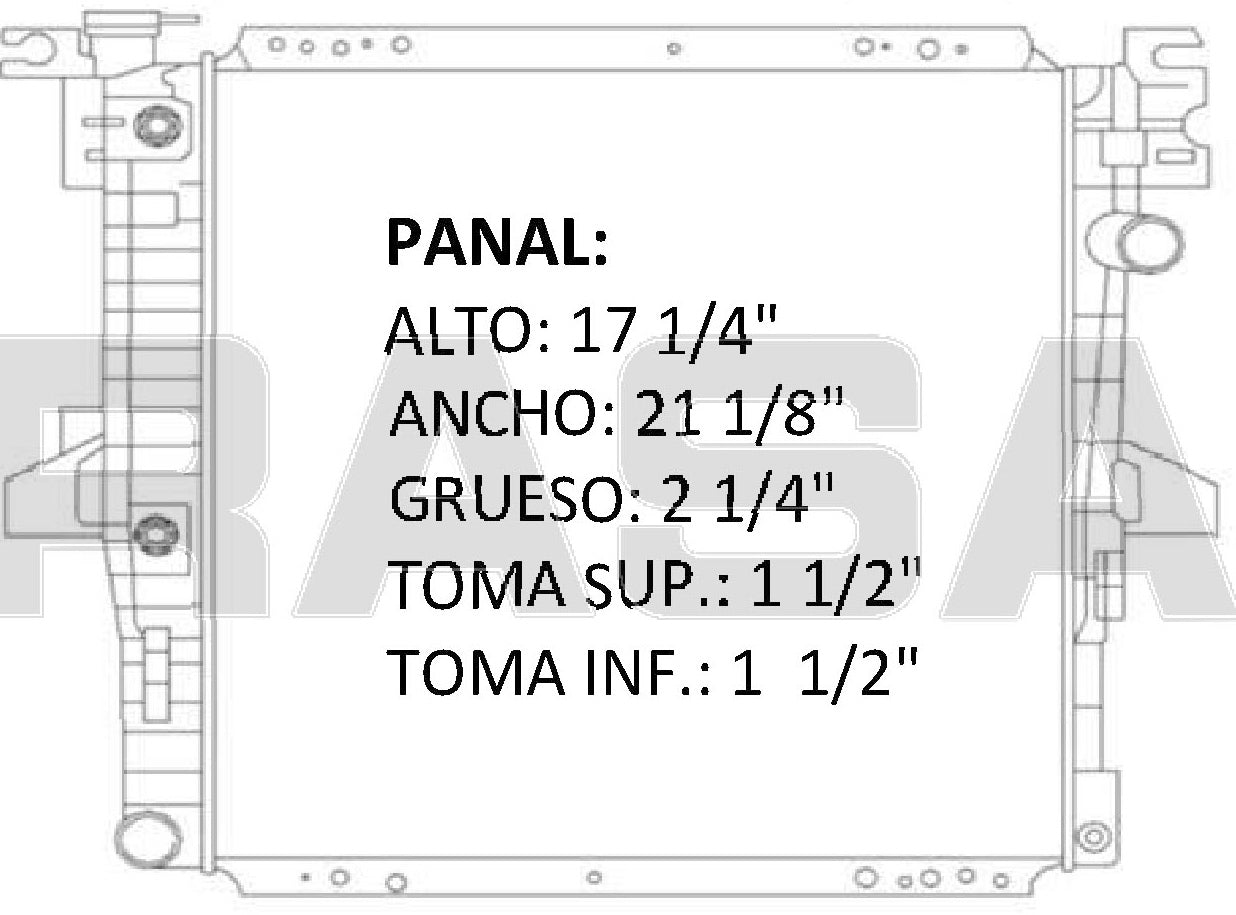 35819 AU R RADIADOR ALUMINIO PLASTICO FORD RANGER V6 4 Lts. / MAZDA V4000 V6 4 Lts. 95-97 TRANS:AUTOMATICA RASA