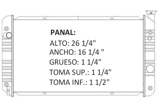 35665 AU RADIADOR ALUMINIO PLASTICO S/T SERIES PU/BLAZERS / BRAVADA 2 ENF. V6 4.3 88-94 TRANS:AUTOMATICA RASA