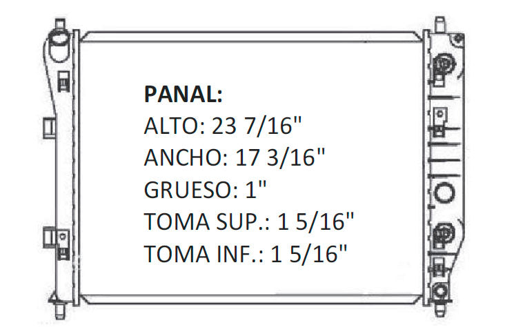 RADIADOR ALUMINO PLASTICO CORVETTE / SSR V8 6.0/6.2 03-10