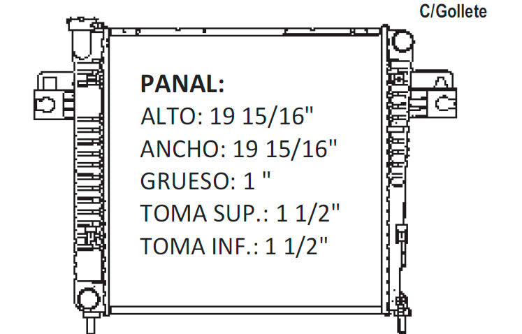 36115 AU RADIADOR ALUMINIO PLASTICO LIBERTY 02-06 L4 2.4/2.8 02-06 TRANS:AUTOMATICA RASA