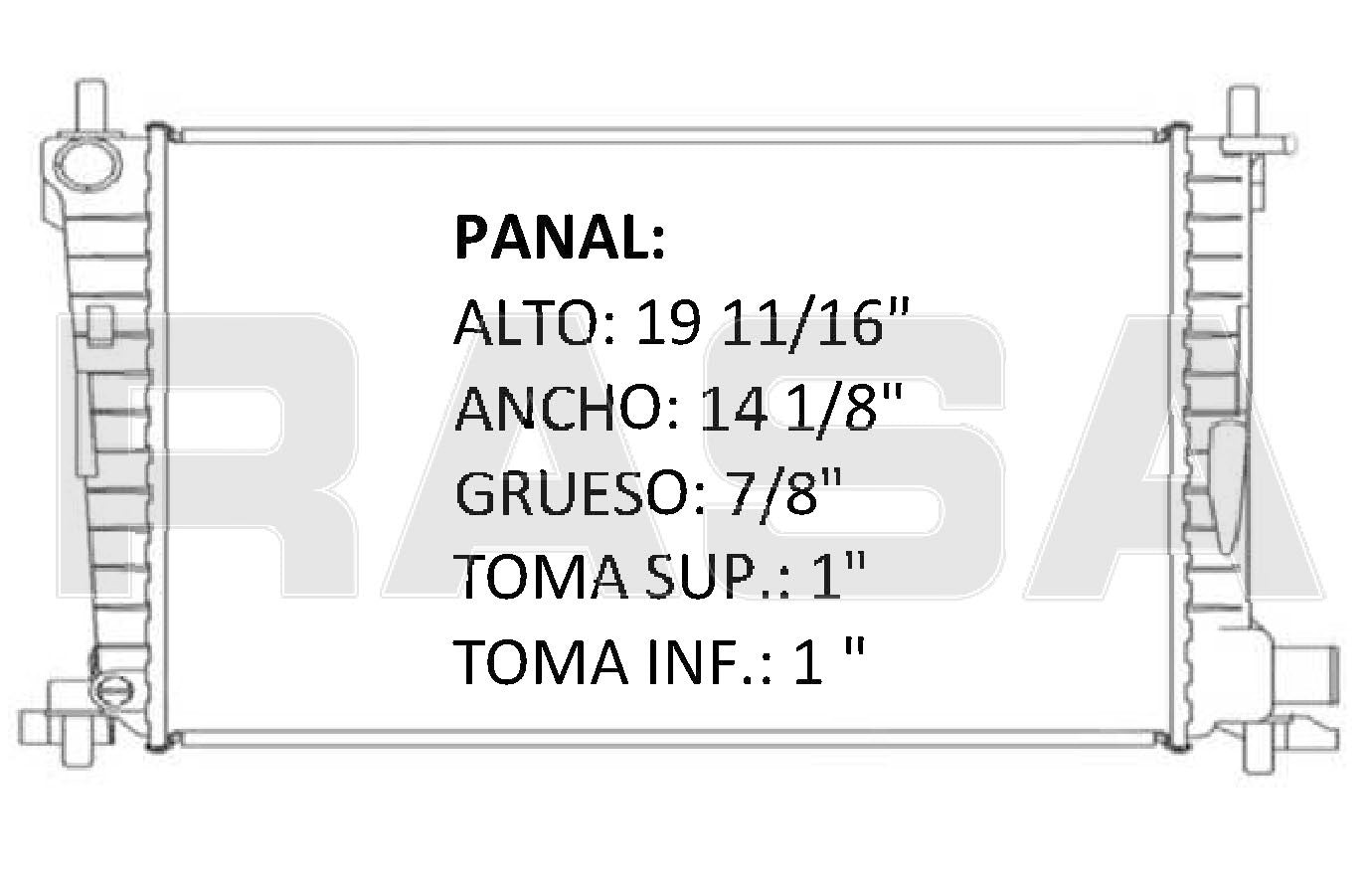 35781 RADIADOR ALUMINIO PLASTICO FISTES COURIER C A/A S A/A 95-02 RASA