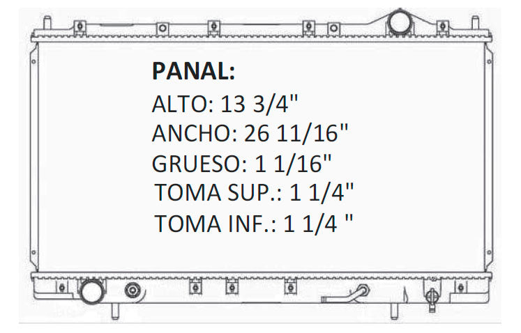 35876 AU RADIADOR ALUMINIO PLASTICO AVENGER / SEBRING / EAGLE TALON / MITSUBISHI ECLIPSE L4 2.0/2.4 95-99 TRANS:AUTOMATICA RASA