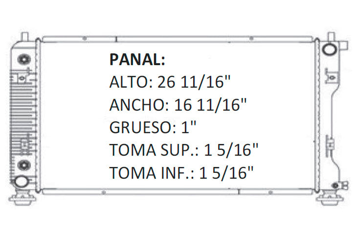 36103 AU RADIADOR ALUMINIO PLASTICO CAPTIVA / EQUINOX SPORT 08-10 TRANS:AUTOMATICA RASA