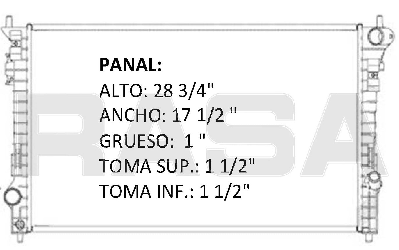 35997 AU RADIADOR ALUMINIO PLASTICO EDGE V6 3.5 07-10 TRANS:AUTOMATICA RASA