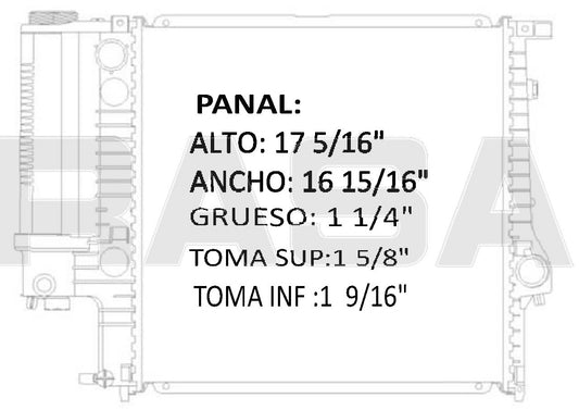 RADIADOR ALUMINO PLASTICO 318 / 328 SERIES / Z3 L4/L6 1.9/2.8 91-99