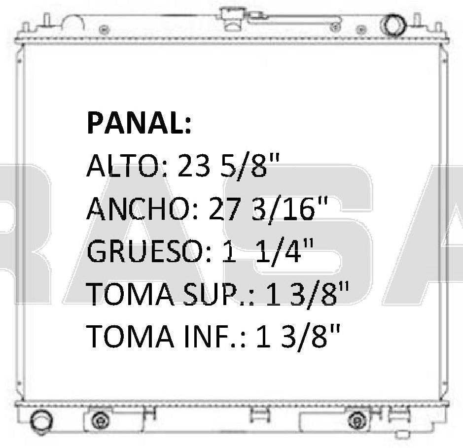 35988 AU RADIADOR ALUMINIO PLASTICO PATHFINDER,FRONTIER,XTERRA V6 4 05-08 TRANS:AUTOMATICA RASA