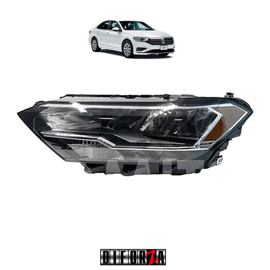 FARO JETTA A7 2019-2023  F/NEGRO C/MICA AMBAR (VRSION TRED-LINE-R-INE)  IZQ  #OP