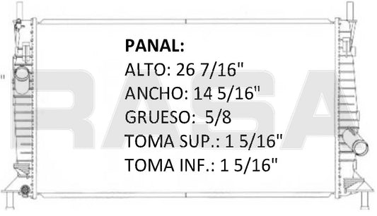 35943 AU RADIADOR ALUMINIO PLASTICO FORD MAZDA 3 L4 1.6/1.8/2.0L 04-09 TRANS:AUTOMATICA RASA