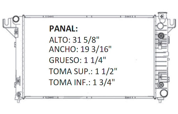 36021 AU RADIADOR ALUMINIO PLASTICO RAM 5.9 LTS V8 98-02 TRANS:AUTOMATICA RASA