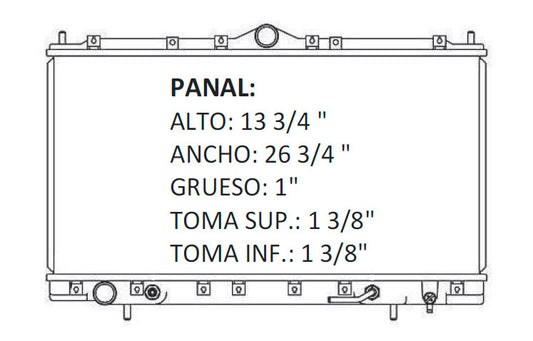 36100 AU RADIADOR ALUMINIO PLASTICO STRATUS V6 2.5 L 95-00 TRANS:AUTOMATICA RASA
