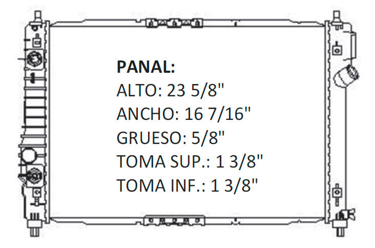 36097 RADIADOR ALUMINIO PLASTICO AVEO 08-09 16V 1.6L 08-09 RASA