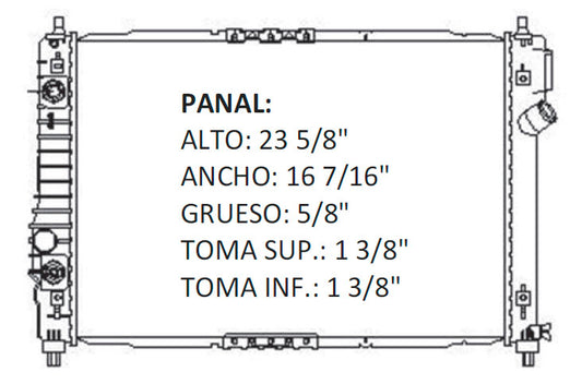 36097 RADIADOR ALUMINIO PLASTICO AVEO 08-09 16V 1.6L 08-09 RASA