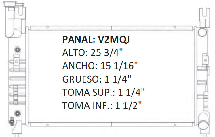 RADIADOR ALUMINO PLASTICO CARAVAN/GRAND CARAVAN V6 3.0 93-95