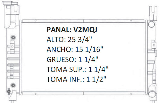 35676 AU M RADIADOR ALUMINIO PLASTICO CARAVAN/GRAND CARAVAN - VOYAGER/GRAND 93-95 MECANICO TRANS:AUTOMATICA RASA