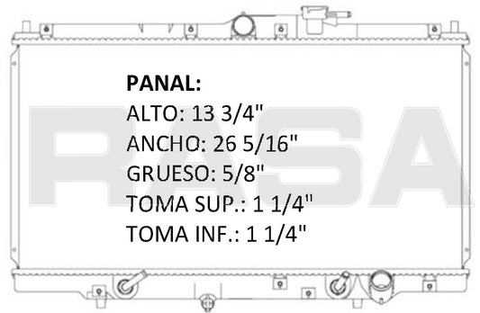 35796 AU RADIADOR ALUMINIO PLASTICO ACCORD / PRELUDE 94-97 94-97 TRANS:AUTOMATICA RASA