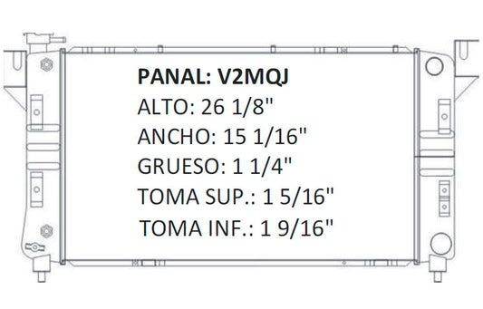 RADIADOR ALUMINO PLASTICO GRAND CARAVAN - VOYAGERTOWN & COUNTRY L4/V6 2.4/3.0/3.3/3.8 96-00