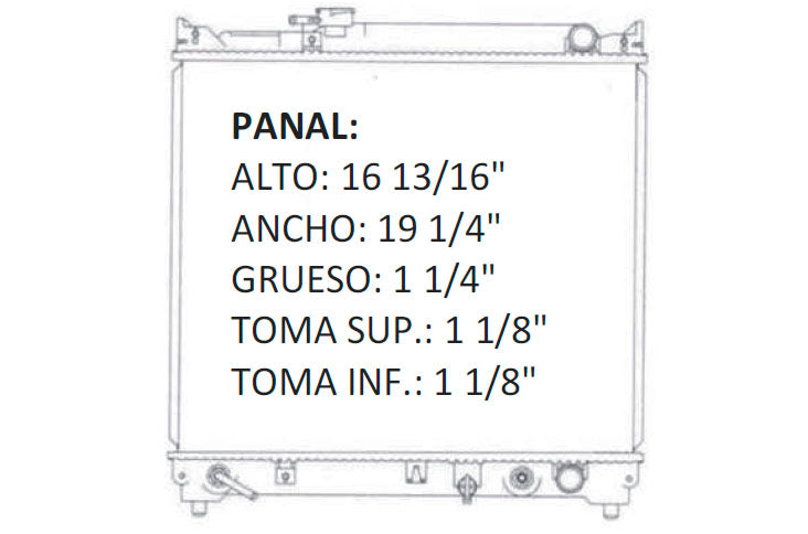 RADIADOR ALUMINO PLASTICO TRACKER/ SUZUKI SIDERICK L4 1.6 96-97