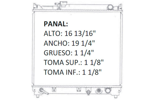 RADIADOR ALUMINO PLASTICO TRACKER/ SUZUKI SIDERICK L4 1.6 96-97