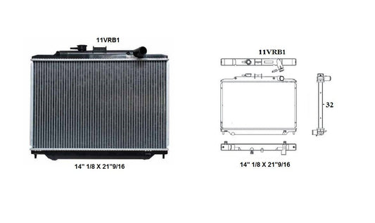 RADIADOR ALUMINIO PLASTICO URVAN 00-06 2.4 DIESEL TRANS:MANUAL TUBO SOLDADO TOMAS CRUZADAS