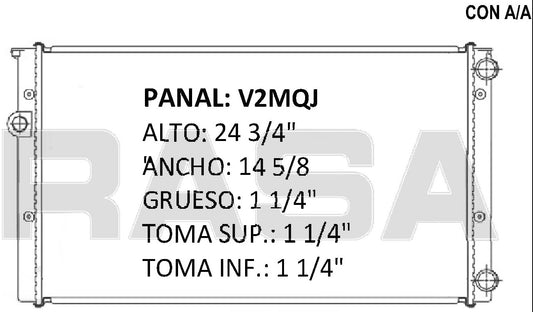 35528 M RADIADOR ALUMINIO PLASTICO GOLF/JETTA/CORDOBA/IBIZA 99-03 L4 2.0L 99-03 MECANICO RASA