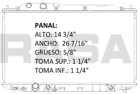 35942 AU RADIADOR ALUMINIO PLASTICO HONDA CIVIC HIBRIDO L4 1.3L 06-08 TRANS:AUTOMATICA RASA