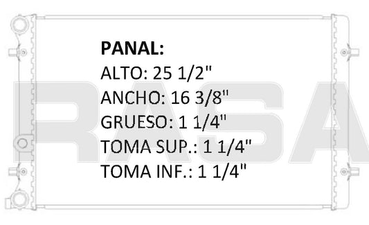 35901 M RADIADOR ALUMINIO PLASTICO TT/TT QUATTRO - LEON/TOLEDO - GOLF IV/R3 99-06 MECANICO RASA
