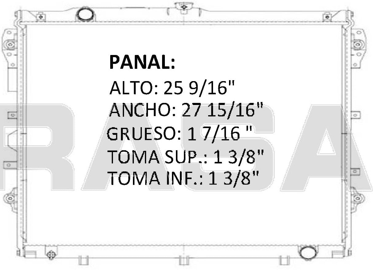 36139 AU RADIADOR ALUMINIO PLASTICO TUNDRA/SEQUOIA V8 4.6/5.7 07-11 TRANS:AUTOMATICA RASA