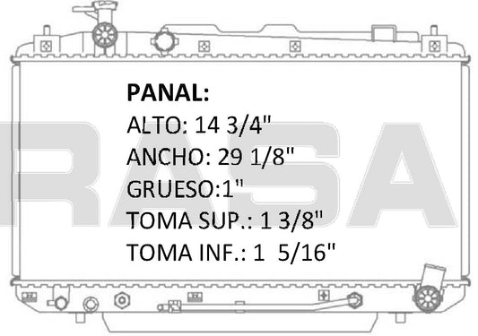 35893 AU RADIADOR ALUMINIO PLASTICO RAV 4 L4 2.0/2.4 98-00 TRANS:AUTOMATICA RASA