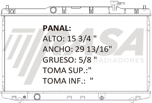 36202 AU RADIADOR ALUMINIO PLASTICO ACCORD 13-15 TRANS:AUTOMATICA RASA