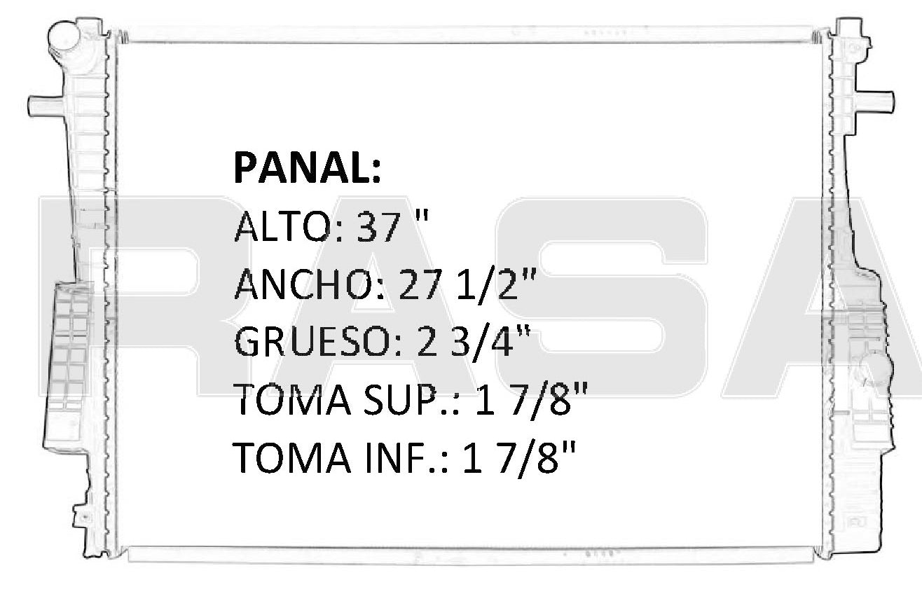 36129 AU RADIADOR ALUMINIO PLASTICO R SUPER DUTY F 250 350 450 08-10 TRANS:AUTOMATICA RASA