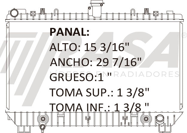 36209 AU RADIADOR ALUMINIO PLASTICO CAMARO 10-11 TRANS:AUTOMATICA RASA