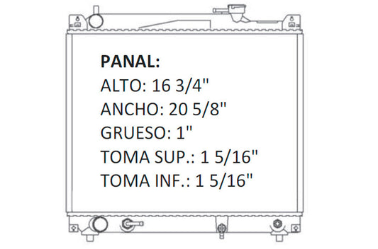 35836 AU RADIADOR ALUMINIO PLASTICO TRACKER/SUNRUNNER/ SIDEKICK / VITARA/ GRAND VITARA L4/V6 1.6/1.8/2.0/2.5 96-04 TRANS:AUTOMATICA RASA