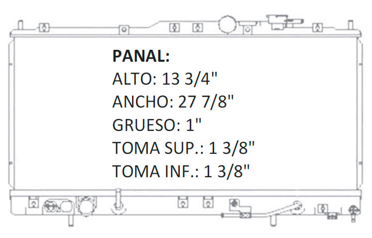 35842 AU RADIADOR ALUMINIO PLASTICO STRATUS / SEBRING / MITSUBISHI ECLIPSE V6 2.7/3.0 00-06 TRANS:AUTOMATICA RASA