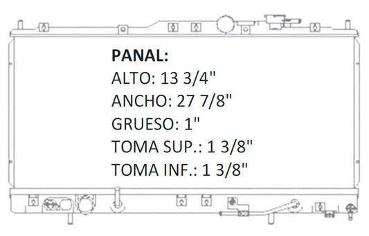 35842 AU RADIADOR ALUMINIO PLASTICO STRATUS / SEBRING / MITSUBISHI ECLIPSE V6 2.7/3.0 00-06 TRANS:AUTOMATICA RASA