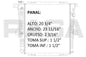 35770 AU R RADIADOR ALUMINIO PLASTICO EXPLORER, RANGER, 3 Lt V6, 4 Lt V6 ESP. 2 1/4" 97-99 TRANS:AUTOMATICA RASA